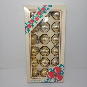 18 Gold Glass Vintage Christmas Ornaments by Rauch K-Mart